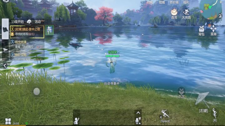 本来想录一个游泳的截图