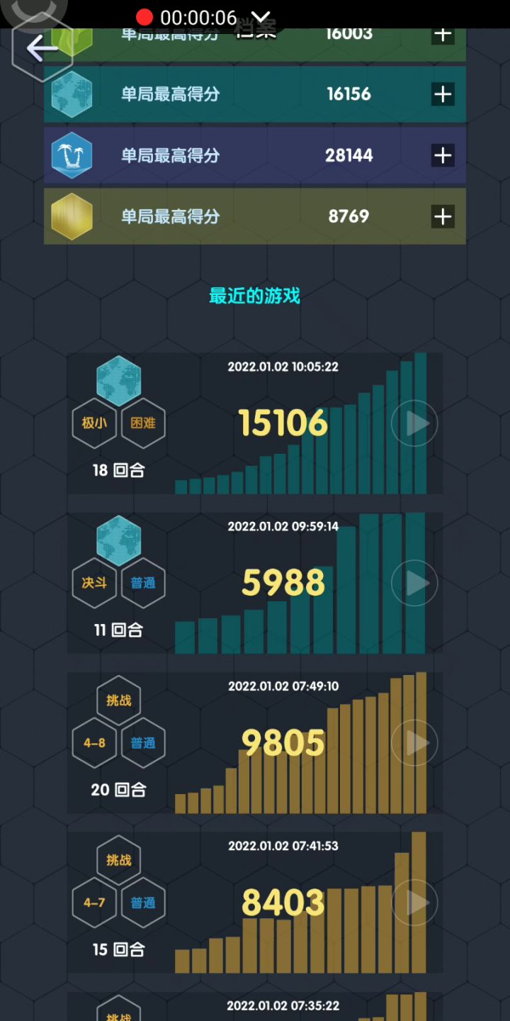 给大家随便看看我的历史战斗记录截图