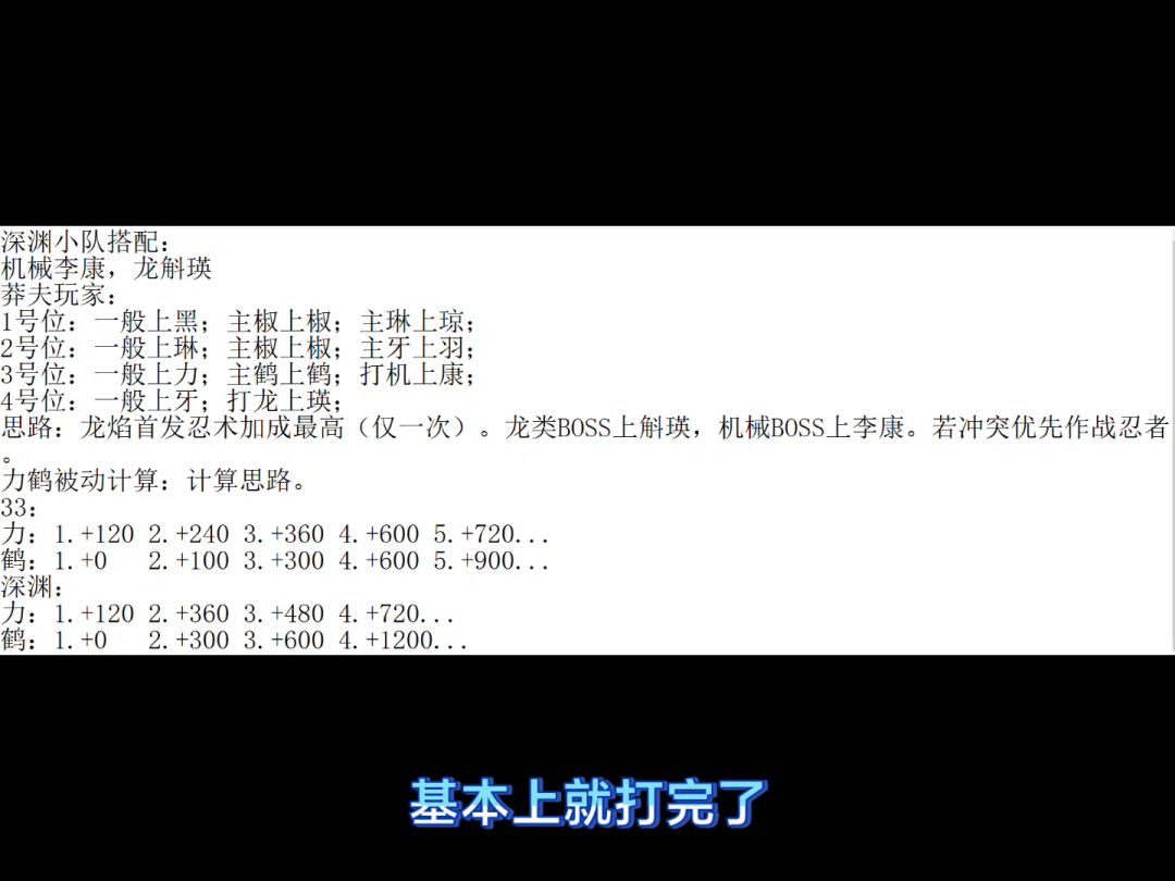 深渊小队搭配分析截图