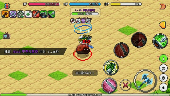 36级战士站撸甲壳虫首领无压力截图