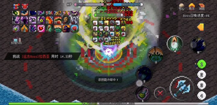 经其他玩家提示,将魔力套改为地狱犬套,并佩戴极·披风·167级拉西亚测试截图