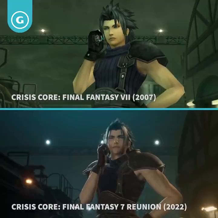 《核心危机-最终幻想 VII - REUNION 》和07年原版游戏的对比视频截图