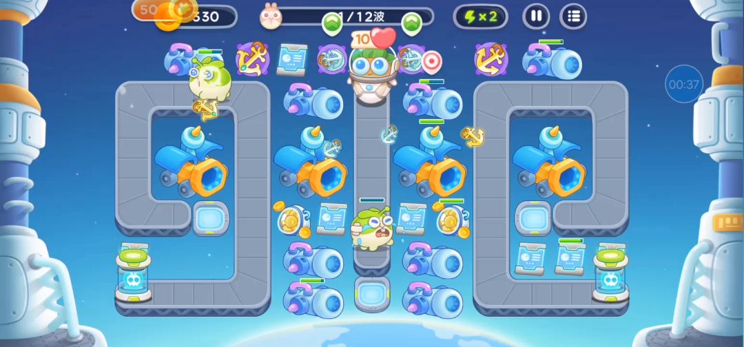 保卫萝卜4太空穿越第60关金萝卜＋全清截图
