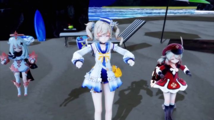 【原神MMD】说爱你 (芭芭拉、派蒙、可莉)截图