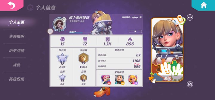 主页显示bug,守护主页的希尔截图