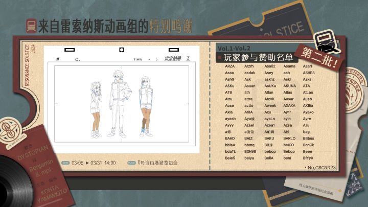 【雷索纳斯】「列车长的一天」第二批列车长赞助名单截图
