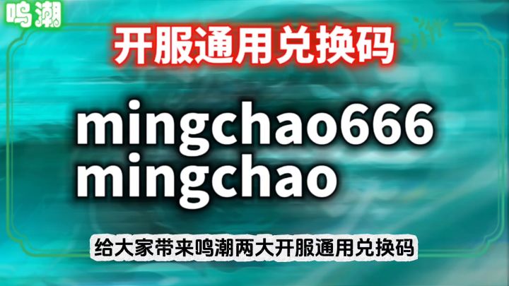 【鸣潮】开服两大通用兑换码!千万别错过截图