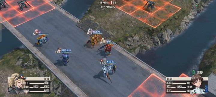 战术模拟14-3,超强压缩阵容5回合。截图