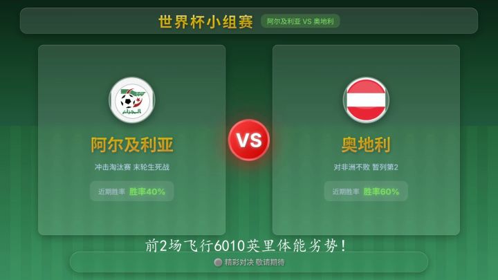 世界杯小组赛:阿尔及利亚 VS 奥地利截图